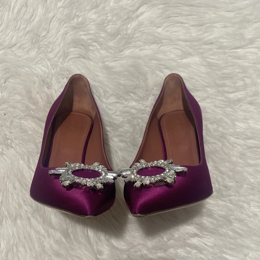 Amina Muaddi Begum Brooch pointed toe pump size 41EU